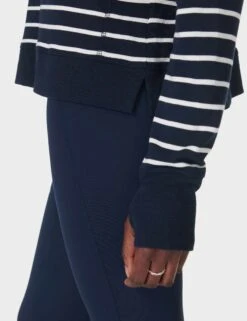 Sweaty Betty After Class Crop Sweatshirt - Navy White Stripe -The Sports Edit sweaty betty after class crop sweatshirt navy white stripe sb5622c 7