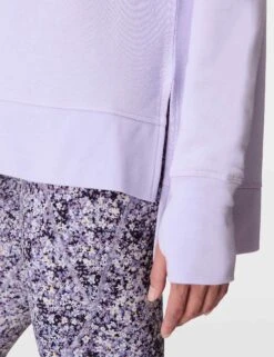 Sweaty Betty After Class Longline Sweatshirt - Heather Purple -The Sports Edit sweaty betty after class longline sweatshirt heather purple sb8985 4