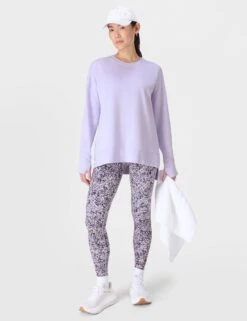 Sweaty Betty After Class Longline Sweatshirt - Heather Purple -The Sports Edit sweaty betty after class longline sweatshirt heather purple sb8985 6