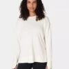 Sweaty Betty After Class Longline Sweatshirt - Lily White -The Sports Edit sweaty betty after class longline sweatshirt lily white sb8985 1