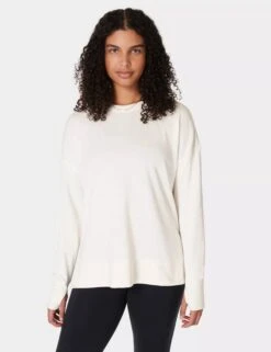 Sweaty Betty After Class Longline Sweatshirt - Lily White
