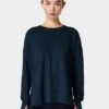 Sweaty Betty After Class Longline Sweatshirt - Navy Blue -The Sports Edit sweaty betty after class longline sweatshirt navy blue sb8985 1
