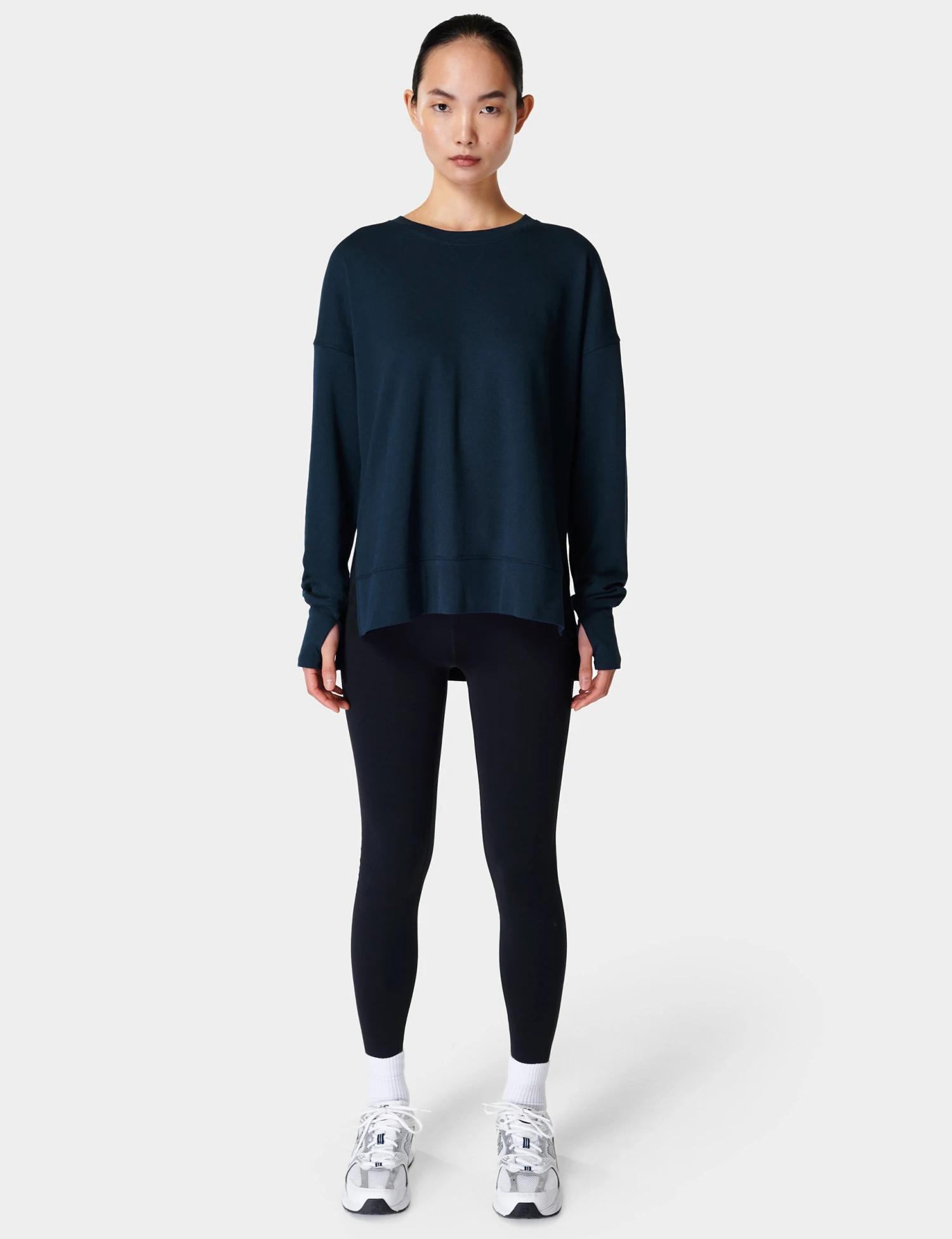 Sweaty Betty After Class Longline Sweatshirt - Navy Blue 5 Sweaty Betty After Class Longline Sweatshirt - Navy Blue - Image 3
