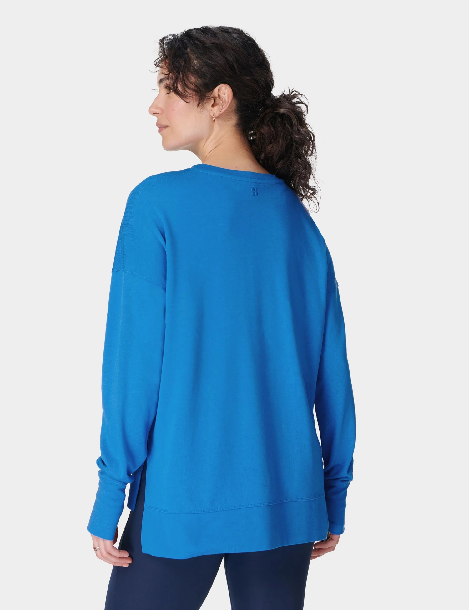 Sweaty Betty After Class Longline Sweatshirt - Tidal Blue 4 Sweaty Betty After Class Longline Sweatshirt - Tidal Blue - Image 2