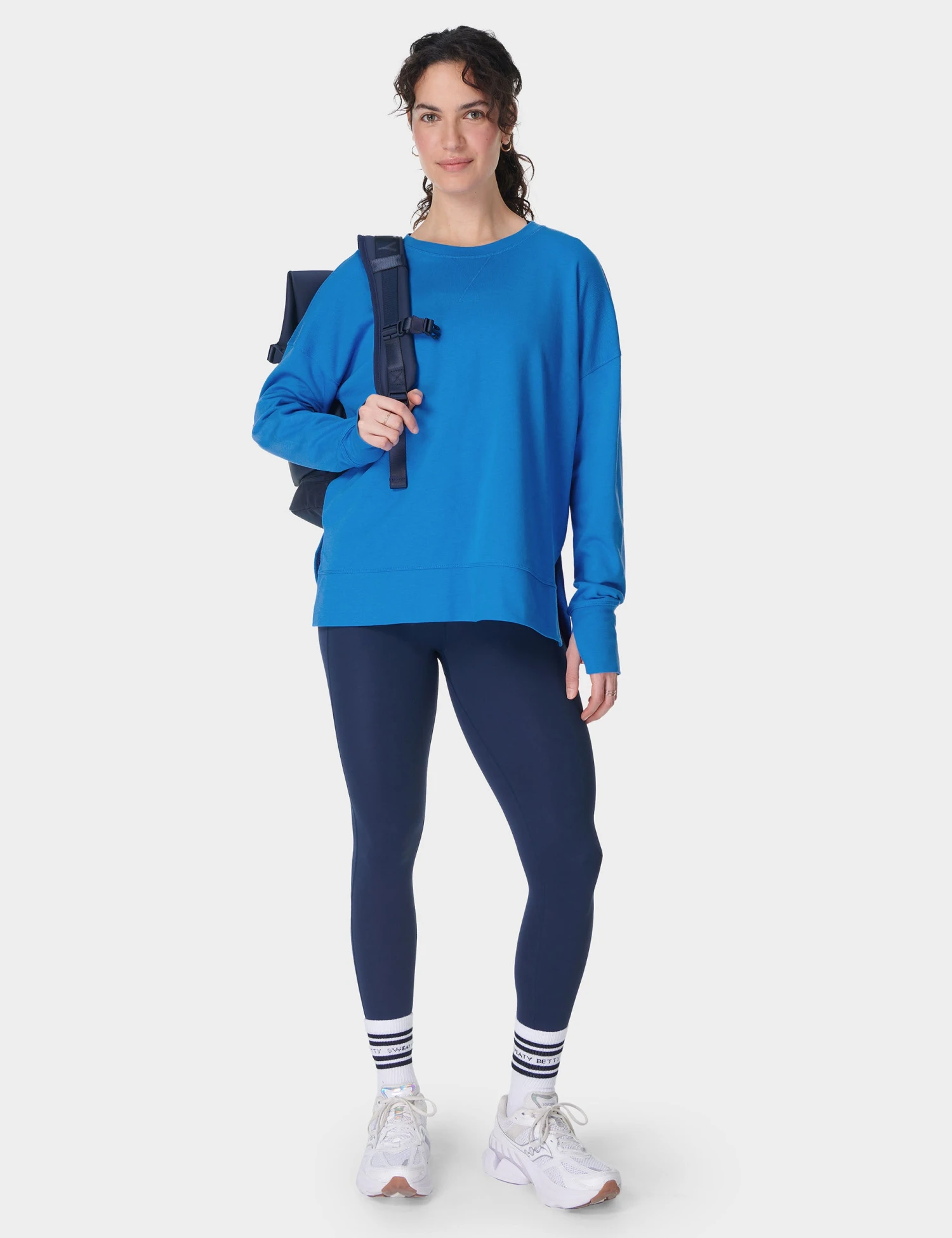 Sweaty Betty After Class Longline Sweatshirt - Tidal Blue 8 Sweaty Betty After Class Longline Sweatshirt - Tidal Blue - Image 6