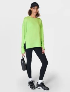 Sweaty Betty After Class Longline Sweatshirt - Zest Green -The Sports Edit sweaty betty after class longline sweatshirt zest green sb8985 4