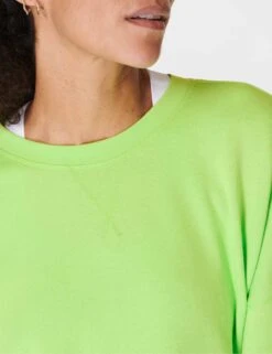 Sweaty Betty After Class Longline Sweatshirt - Zest Green -The Sports Edit sweaty betty after class longline sweatshirt zest green sb8985 5