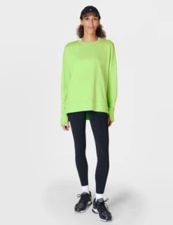 Sweaty Betty After Class Longline Sweatshirt - Zest Green -The Sports Edit sweaty betty after class longline sweatshirt zest green sb8985 8