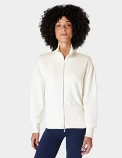 Sweaty Betty After Class Zip Up - Lily White -The Sports Edit sweaty betty after class zip up lily white sb9599 1