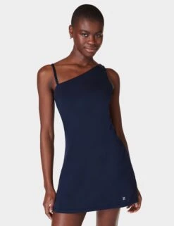 Sweaty Betty All Round Asymmetric Dress - Navy Blue