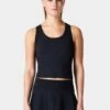 Sweaty Betty Athlete Crop Seamless Gym Vest - Black -The Sports Edit sweaty betty athlete crop seamless gym vest black sb6545c 1