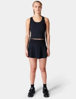 Sweaty Betty Athlete Crop Seamless Gym Vest - Black -The Sports Edit sweaty betty athlete crop seamless gym vest black sb6545c 5