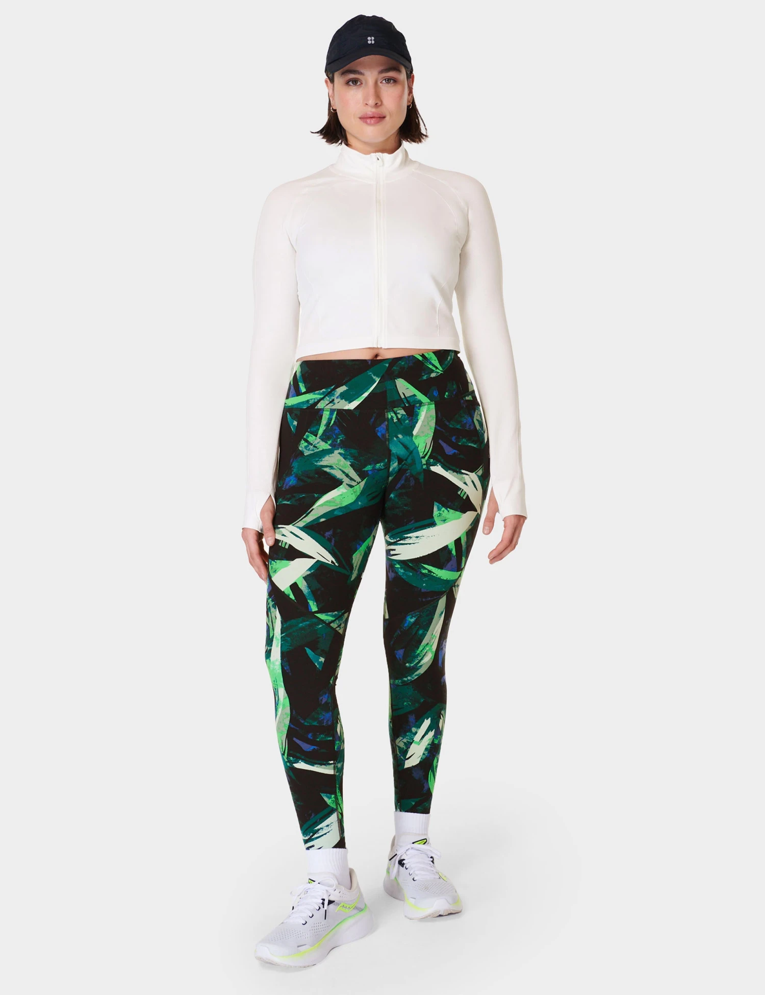 Sweaty Betty Athlete Crop Seamless Gym Zip Up - Lily White 8 Sweaty Betty Athlete Crop Seamless Gym Zip Up - Lily White - Image 6