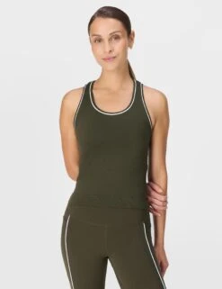 Sweaty Betty Athlete Crop Seamless Workout Vest - Nori Green