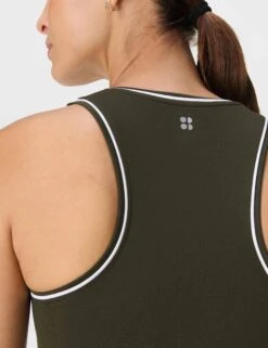 Sweaty Betty Athlete Crop Seamless Workout Vest - Nori Green -The Sports Edit sweaty betty athlete crop seamless workout vest nori green sb10138 4