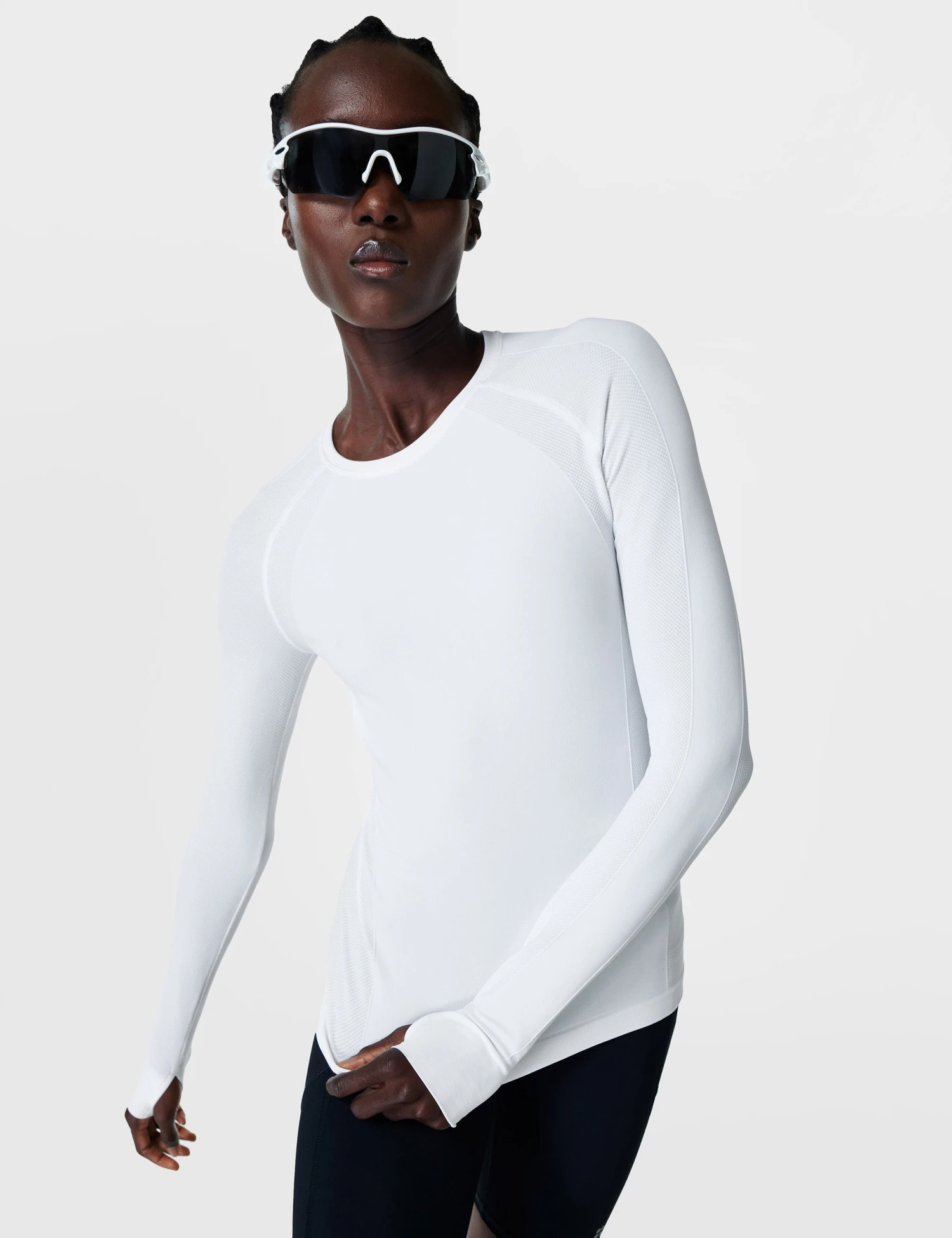 Sweaty Betty Athlete Seamless Workout Long Sleeve Top - White 3 Sweaty Betty Athlete Seamless Workout Long Sleeve Top - White