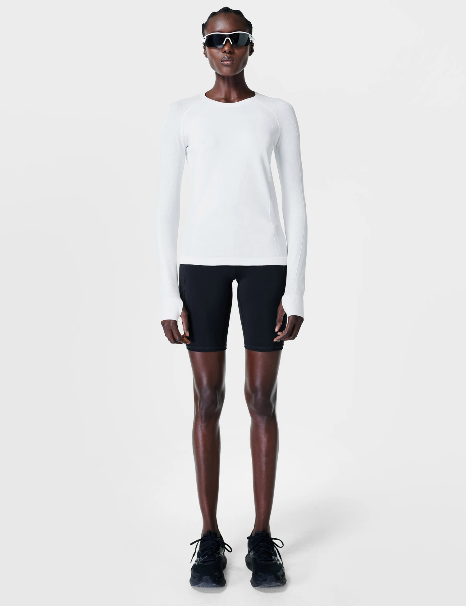 Sweaty Betty Athlete Seamless Workout Long Sleeve Top - White 5 Sweaty Betty Athlete Seamless Workout Long Sleeve Top - White - Image 3