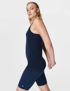 Sweaty Betty Athlete Seamless Gym Vest - Navy Blue 10 Sweaty Betty Athlete Seamless Gym Vest - Navy Blue -The Sports Edit sweaty betty athlete seamless gym vest navy blue sb6545 3