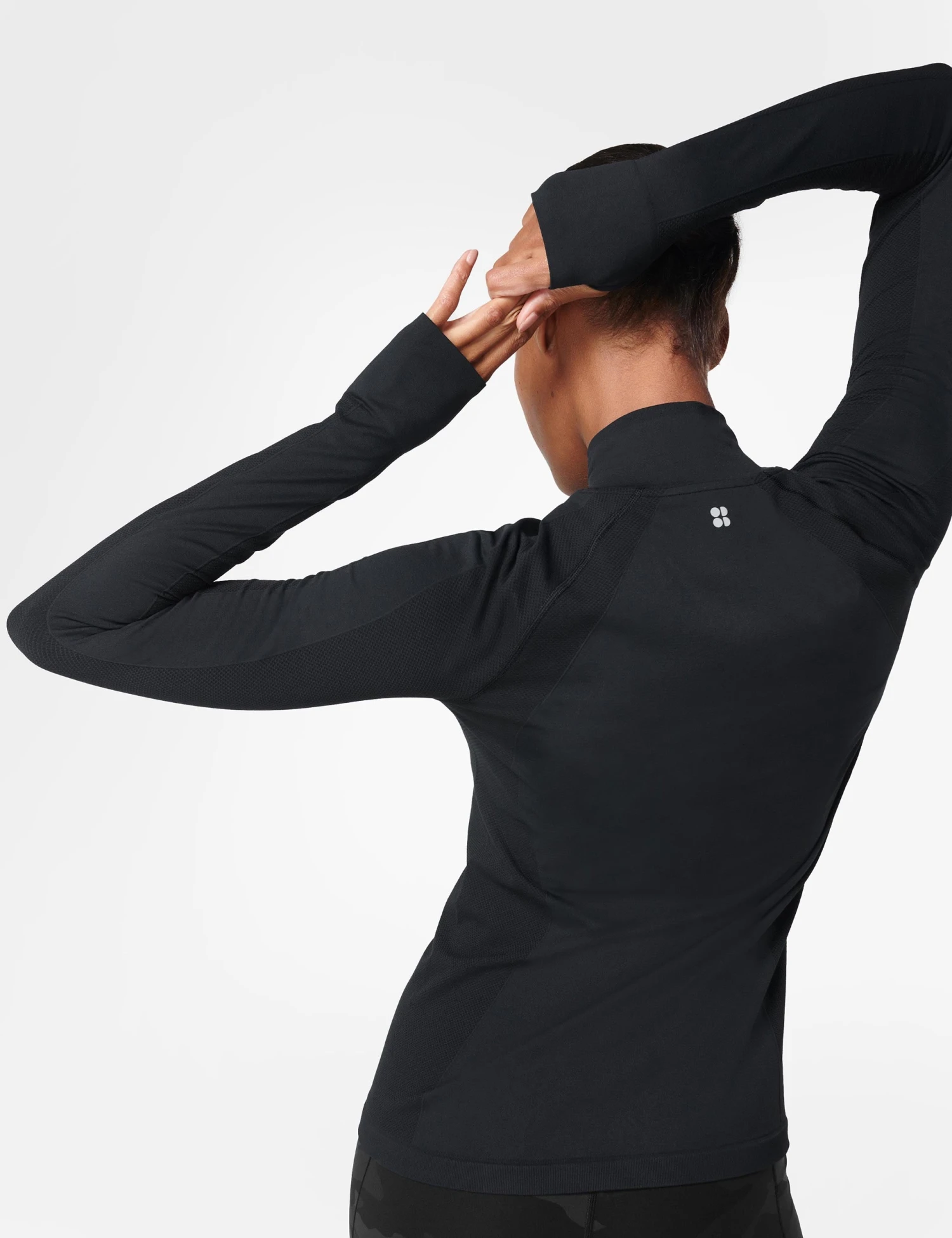 Sweaty Betty Athlete Seamless Half Zip Long Sleeve Top - Black 5 Sweaty Betty Athlete Seamless Half Zip Long Sleeve Top - Black - Image 3
