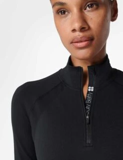 Sweaty Betty Athlete Seamless Half Zip Long Sleeve Top - Black 11 Sweaty Betty Athlete Seamless Half Zip Long Sleeve Top - Black -The Sports Edit sweaty betty athlete seamless half zip long sleeve top black sb6548 8
