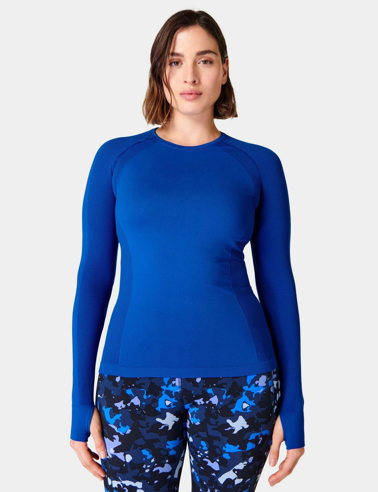 Sweaty Betty Athlete Seamless Gym Long Sleeve Top - Lightning Blue 3 Sweaty Betty Athlete Seamless Gym Long Sleeve Top - Lightning Blue