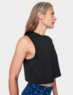 Sweaty Betty Breathe Easy Crop Muscle Vest - Black -The Sports Edit sweaty betty breathe easy crop muscle vest black sb9083 3