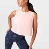 Sweaty Betty Breathe Easy Crop Muscle Vest - Sorbet Pink -The Sports Edit sweaty betty breathe easy crop muscle vest sorbet pink sb9083 1