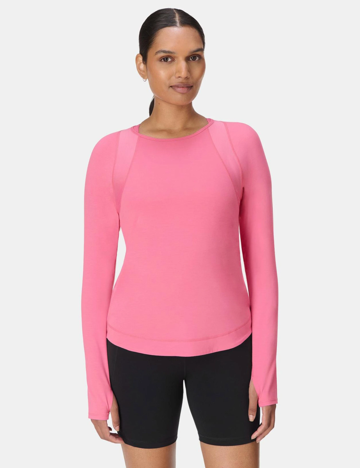 Sweaty Betty Breathe Easy Mesh Long Sleeve Top - Lollipop Pink 3 Sweaty Betty Breathe Easy Mesh Long Sleeve Top - Lollipop Pink