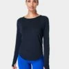 Sweaty Betty Breathe Easy Running Long Sleeve Top - Black 1 Sweaty Betty Breathe Easy Running Long Sleeve Top - Black -The Sports Edit sweaty betty breathe easy running long sleeve top black sb9122 001 1