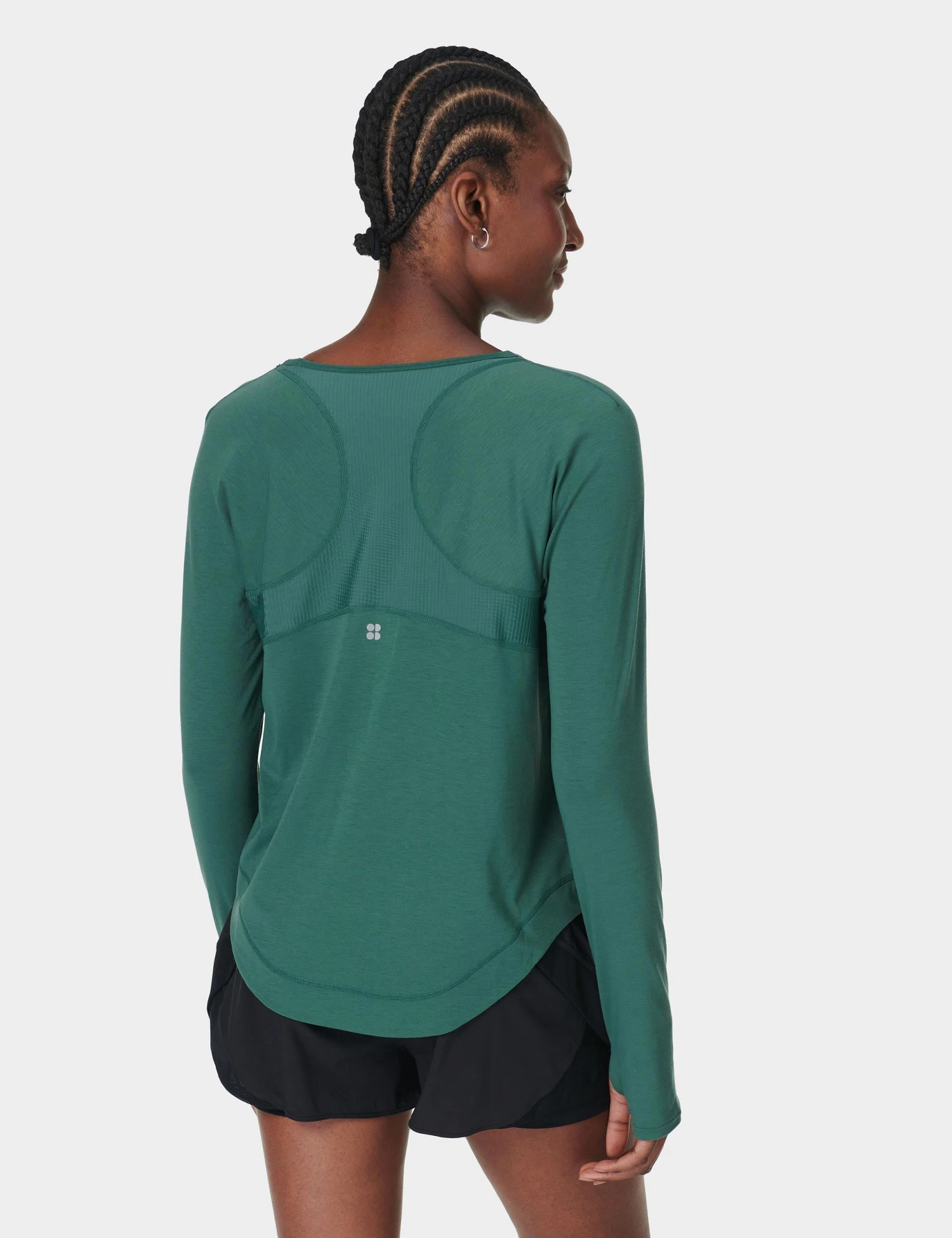 Sweaty Betty Breathe Easy Running Long Sleeve Top - Glade Green 4 Sweaty Betty Breathe Easy Running Long Sleeve Top - Glade Green - Image 2