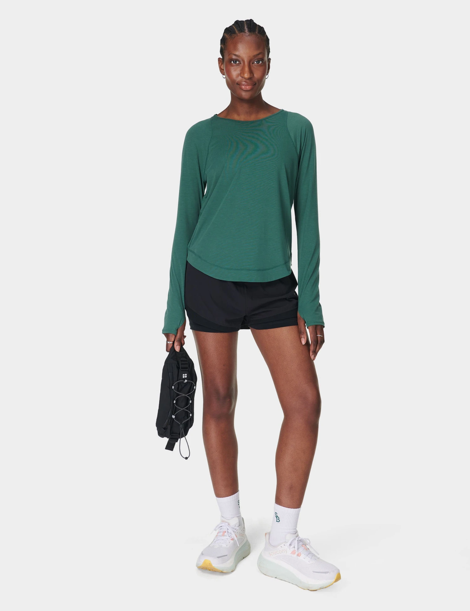 Sweaty Betty Breathe Easy Running Long Sleeve Top - Glade Green 7 Sweaty Betty Breathe Easy Running Long Sleeve Top - Glade Green - Image 5