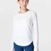 Sweaty Betty Breathe Easy Running Long Sleeve Top - White -The Sports Edit sweaty betty breathe easy running long sleeve top white sb9122 005 1