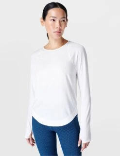 Sweaty Betty Breathe Easy Running Long Sleeve Top - White