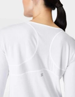 Sweaty Betty Breathe Easy Running Long Sleeve Top - White -The Sports Edit sweaty betty breathe easy running long sleeve top white sb9122 005 3