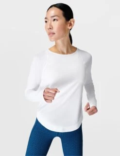 Sweaty Betty Breathe Easy Running Long Sleeve Top - White -The Sports Edit sweaty betty breathe easy running long sleeve top white sb9122 005 5