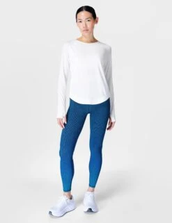 Sweaty Betty Breathe Easy Running Long Sleeve Top - White -The Sports Edit sweaty betty breathe easy running long sleeve top white sb9122 005 6