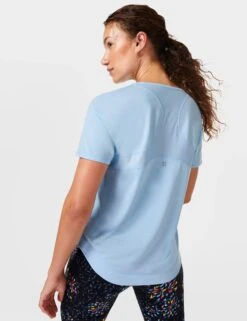 Sweaty Betty Breathe Easy Running T-Shirt - Filter Blue -The Sports Edit sweaty betty breathe easy running t shirt filter blue sb9121 3