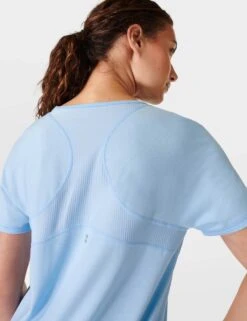 Sweaty Betty Breathe Easy Running T-Shirt - Filter Blue -The Sports Edit sweaty betty breathe easy running t shirt filter blue sb9121 4