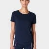 Sweaty Betty Breathe Easy Running T-Shirt - Navy Blue