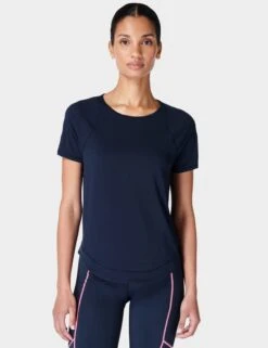 Sweaty Betty Breathe Easy Running T-Shirt - Navy Blue