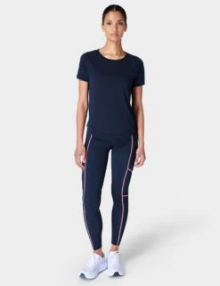 Sweaty Betty Breathe Easy Running T-Shirt - Navy Blue -The Sports Edit sweaty betty breathe easy running t shirt navy blue sb9121 5