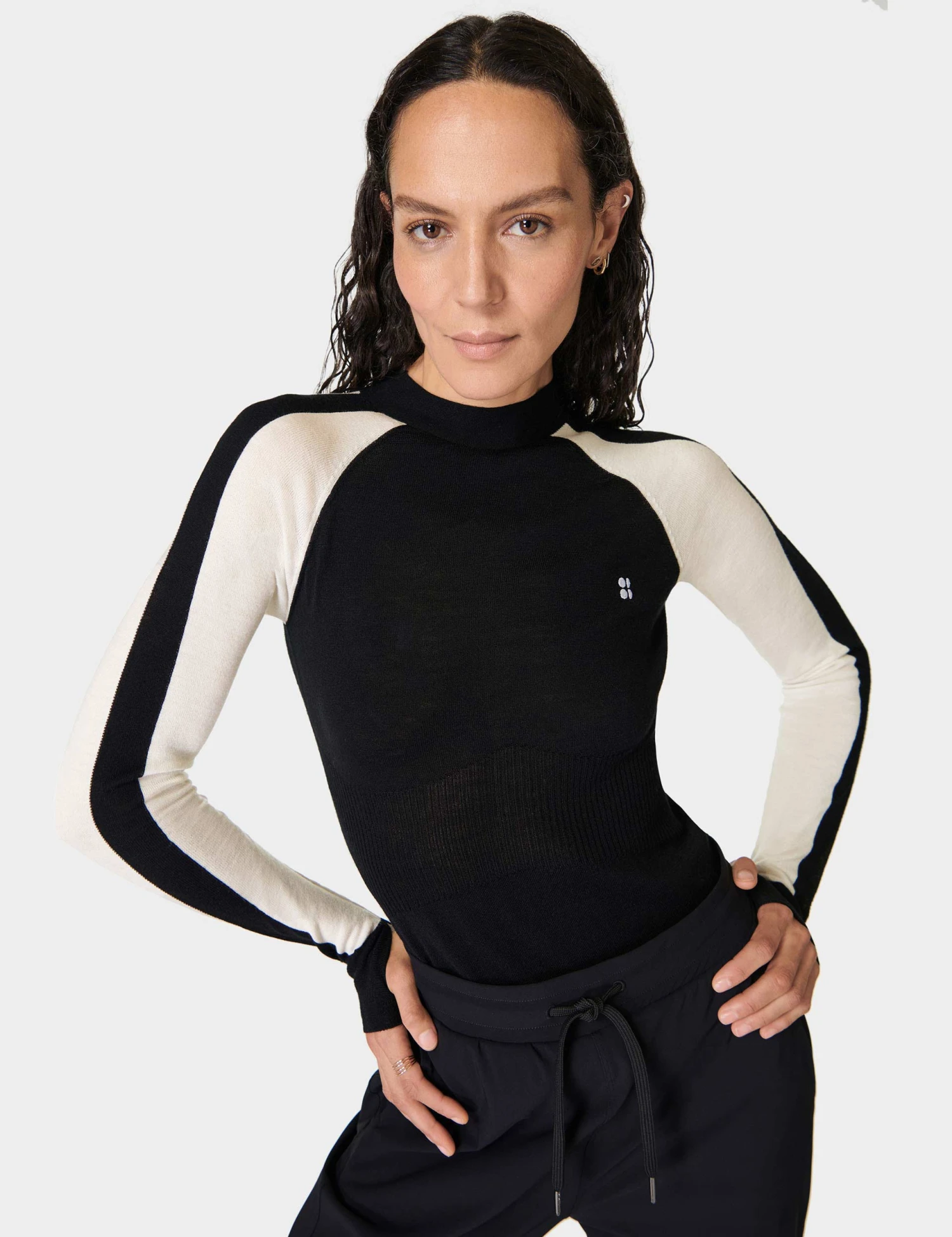 Sweaty Betty Colour Block Merino Base Layer Top - Black 3 Sweaty Betty Colour Block Merino Base Layer Top - Black