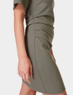 Sweaty Betty Easy Ruched T-Shirt Dress - Umbra Green -The Sports Edit sweaty betty easy ruched t shirt dress umbra green sb9928 3