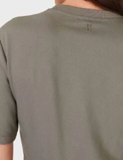 Sweaty Betty Easy Ruched T-Shirt Dress - Umbra Green -The Sports Edit sweaty betty easy ruched t shirt dress umbra green sb9928 4