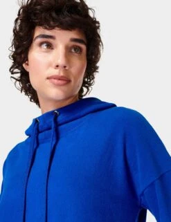 Sweaty Betty Escape Italian Fleece Hoody - Lightning Blue -The Sports Edit sweaty betty escape italian fleece hoody lightning blue sb6426 3
