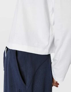 Sweaty Betty Essential Crop Long Sleeve T-Shirt - White -The Sports Edit sweaty betty essential crop long sleeve t shirt white sb9689 6