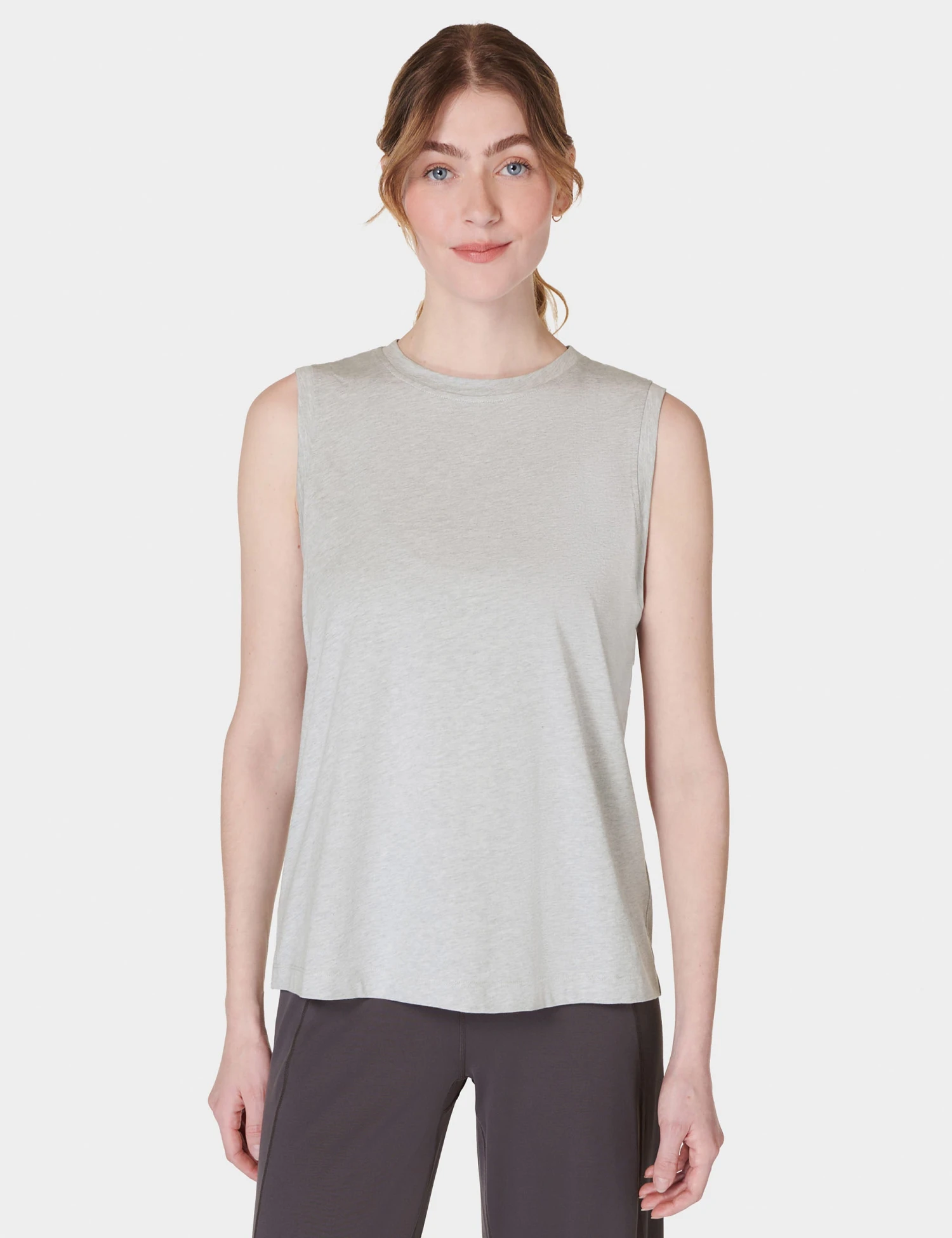 Sweaty Betty Essential Sleeveless Vest - Light Grey Marl 3 Sweaty Betty Essential Sleeveless Vest - Light Grey Marl