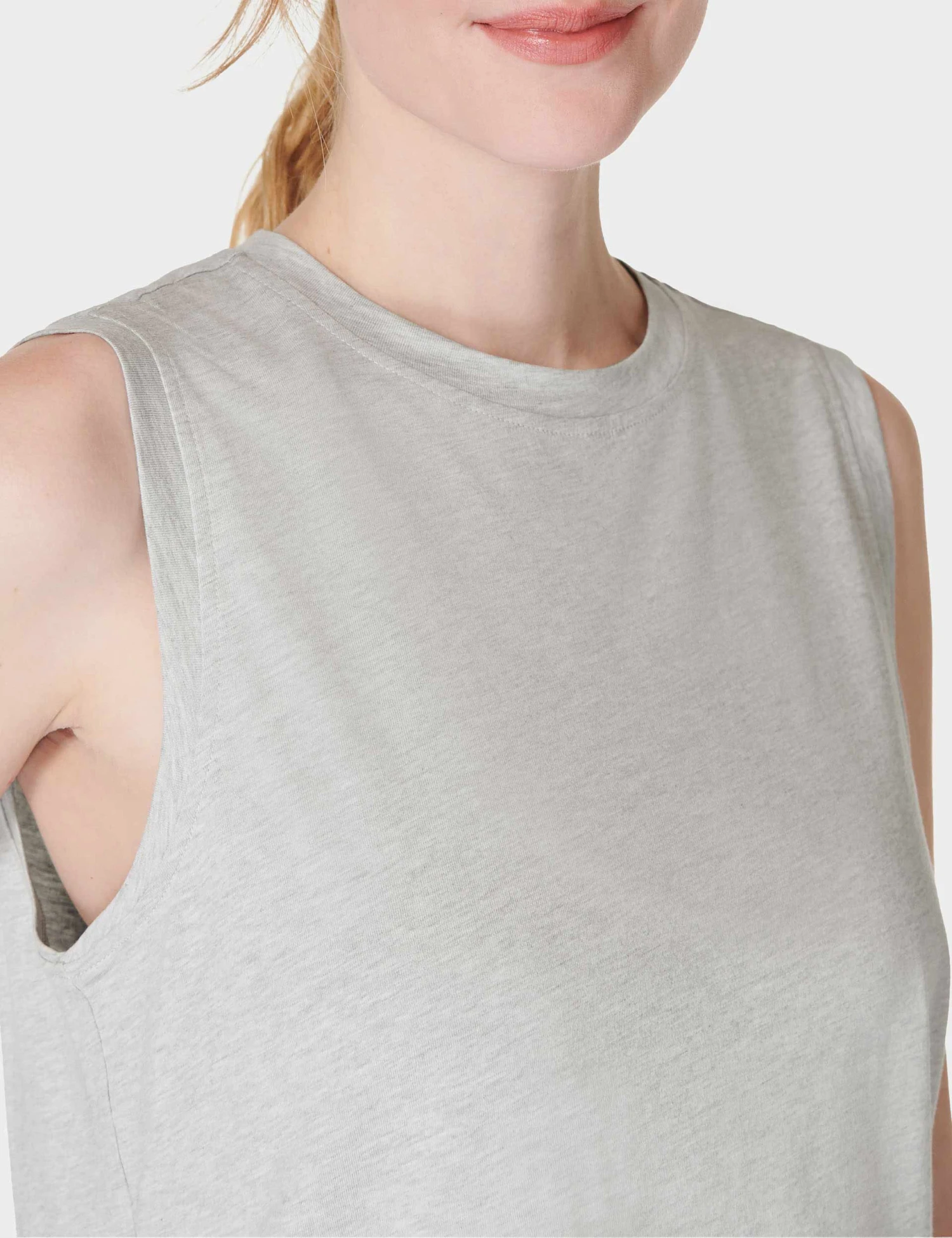 Sweaty Betty Essential Sleeveless Vest - Light Grey Marl 5 Sweaty Betty Essential Sleeveless Vest - Light Grey Marl - Image 3