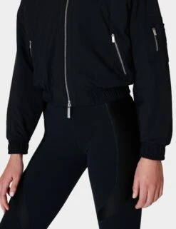 Sweaty Betty Explorer Bomber Jacket - Black -The Sports Edit sweaty betty explorer bomber jacket black sb9608 7