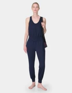 Sweaty Betty Gaia Performance Yoga Jumpsuit - Navy Blue
